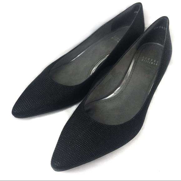 Stuart Weitzman Shoes - STUART WEITZMAN Black Wedge Heel Pumps Textured